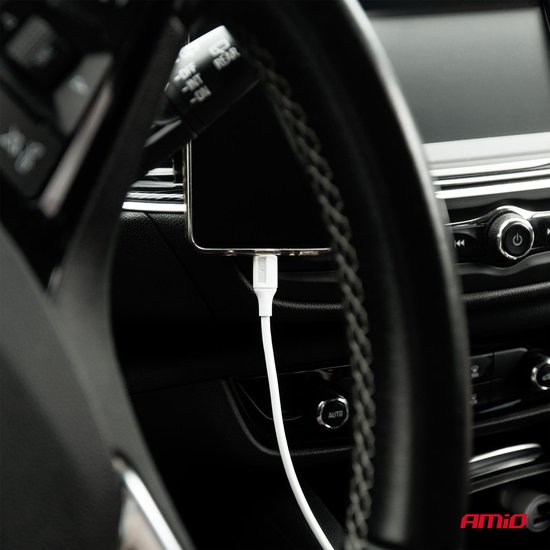 AMiO USB-A naar USB-C Kabel 3A 100cm FullLINK Wit - Hoogwaardige Snellader Oplaadkabel Snoer