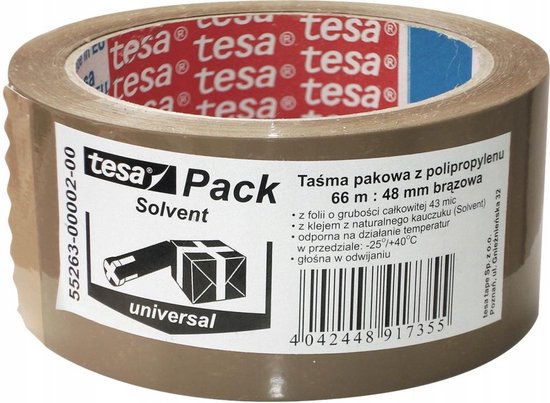 Tesa Standaard Bruine Pakkingstape Solvent 48mm x 66m