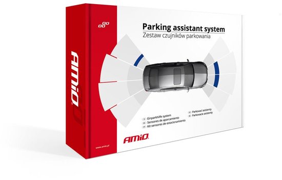 AMiO Parkeerhulpsysteem LEDGRAF 8 sensor zwart binnenmontage 16,5mm