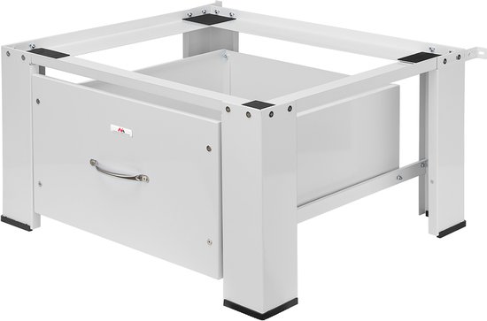 Maclean - Wasmachine Verhoger - Sokkel voor wasmachine/droger met lade - Wasdrogeronderstel - max. belasting 150kg, wit, MC-117 W