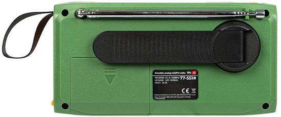 BLOW Noodradio Solar Opwindbaar - V2.0 - 2A 5V - Met Zaklamp + SOS-Signaal - Groen