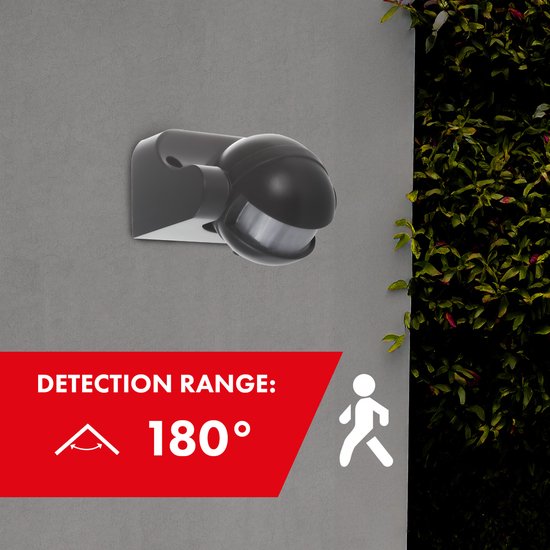Maclean MCE358 GR - Bewegingsmelder - Infrarood PIR bewegingsmelder - IP44 - bereik 12m max. belasting 800/1200W - Grijs