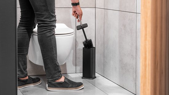 Teesa - Toiletborstel - Vrijstaand - Zwart - Roestvrij Staal