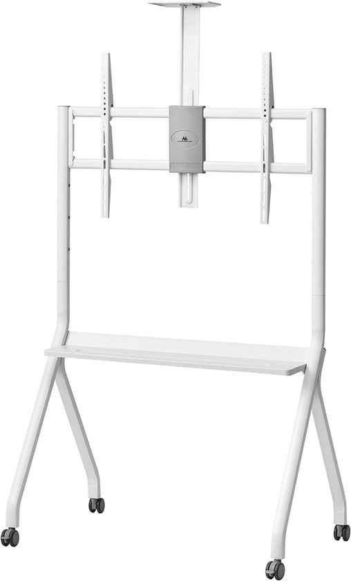 Maclean TV-standaard / trolley, camera plank, op wielen, 55-100", max. belasting 120kg/10kg plank, max. VESA 900x600, wit, MC-114 W