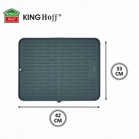 Kinghoff Siliconen Afdruiprek 42x33cm - Grijs