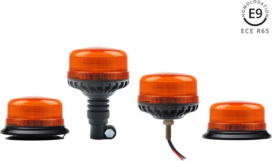 AMiO Stroboscoop Zwaailicht Waarschuwingslamp W03SB 36LED 12/24V IP56 Oranje R65 R10