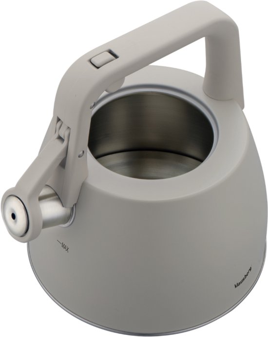 Klausberg 7916 - Fluitketel met fluit - 2.5 liter - RVS - Grijs