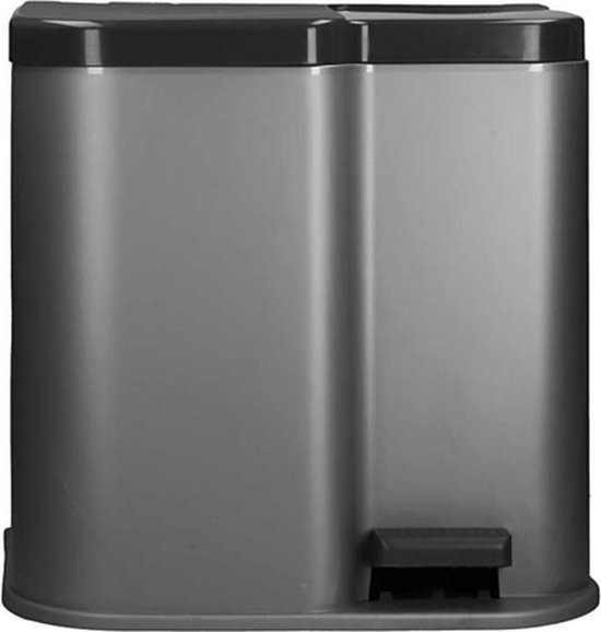 Curver Duo Pedaalemmer Prullenbak met Losse Binnenemmer - 15L + 6L - Grijs