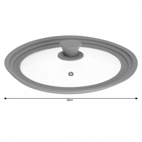 Kinghoff 1649 - Universeel glazen deksel - voor pannen Ø24, 26, 28 cm