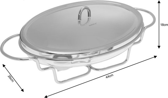 Kinghoff 1411- Warmhoudschaal - Rechaud - rond - 3.2 liter