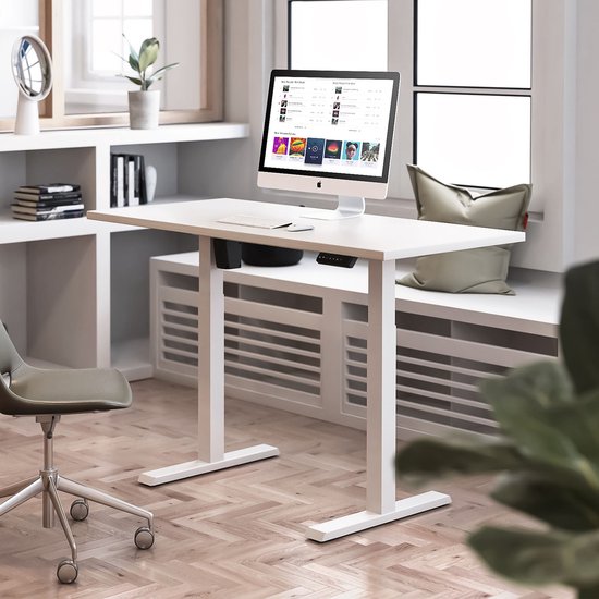 Ergo Office - Zit-sta bureau Elektrisch in hoogte verstelbaar bureauframe tot 80kg | Bureau zonder tafelblad
