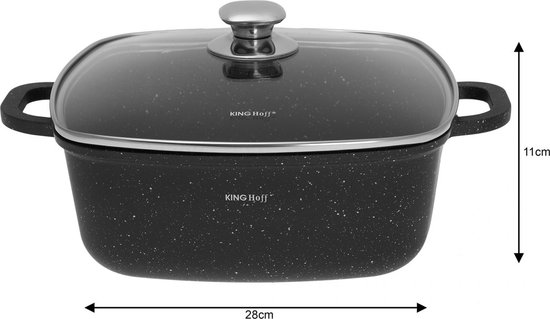 Kinghoff 1607 - Braadpannen set - 6 delig - marmeren coating