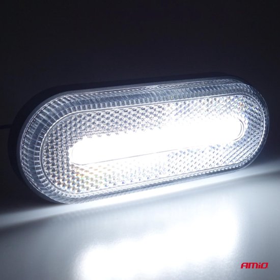 AMiO LED Zijmarkeringslicht Waarschuwing Signaal - Wit (1 stuk) [Markeringslicht - Gevarenlicht - Voorlicht - Richtingaanwijzer]