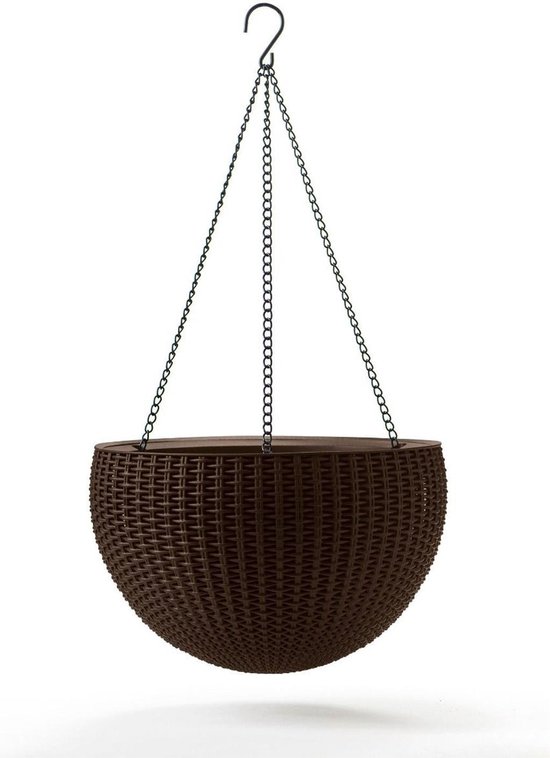 Hangende bloempot Keter Bol Planter bruin Moderne vorm