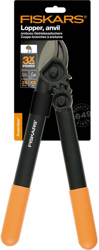 Fiskars Snoeischaar - PowerGear II L31 Takkenschaar - Tuinschaar met aambeeld - FiberComp™