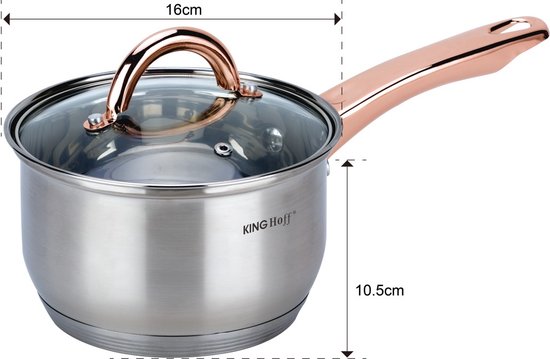 Kinghoff 1764 - 10 delige pannenset - kookpannen - 16-16-18-20-24 cm - met deksel