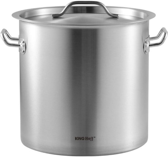 Kinghoff Kookpan 17 liter - Ø28cm - Geschikt voor alle Warmtebronnen (Incl. Inductie) - Soeppan - Stoompan - XXL - Grote pan