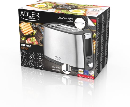 Broodrooster - 900W - RVS AD 3214 Adler