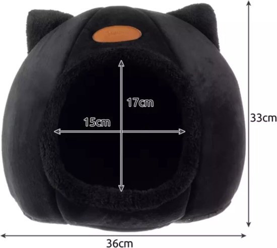 Purlov Plush Cat Bed - Luxe Huisje voor Jouw Kat