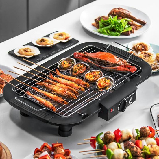 Elektrische Tafelgrill - BBQ - 2000W - Barbecue - Zwart