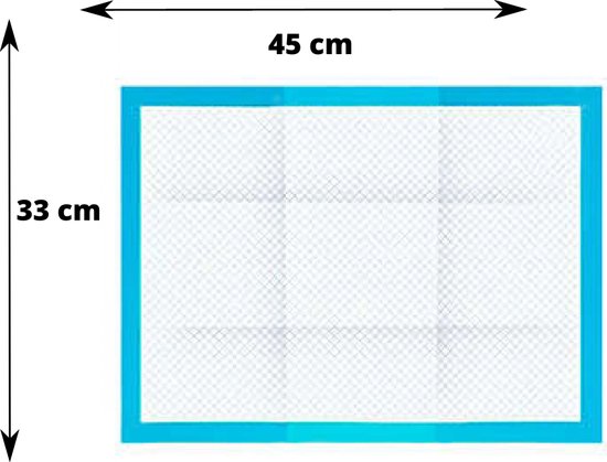 Hondentoilet - Trainingspad - Zindelijk Maken - 45x33 cm - Blauw - 100 Stuks