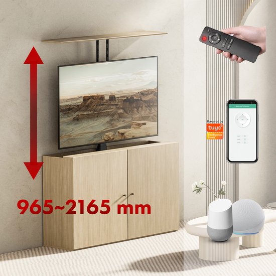 Maclean - TV houder - Elektrische plafond- en vloergreep - 43''-88'', VESA 600x400, max 60kg, 100-240V AC, 50/60Hz