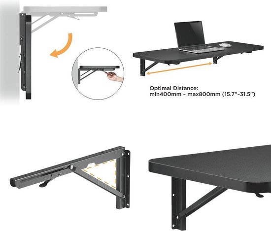 Maclean MC-876- Inklapbare Plankdrager set -  2 stuks - tot 50 kg Plankhouder