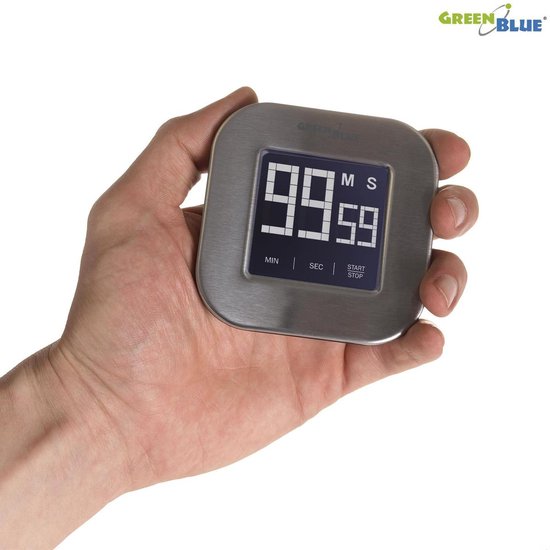 GreenBlue - Kookwekker / Digitale magnetische timer keuken - Zilver