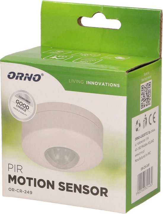 Bewegingssensor binnen voor lamp - Bewegingsmelder plafond - Doorgangsmelder 2000 Lux - Motion sensor 360° - Wit
