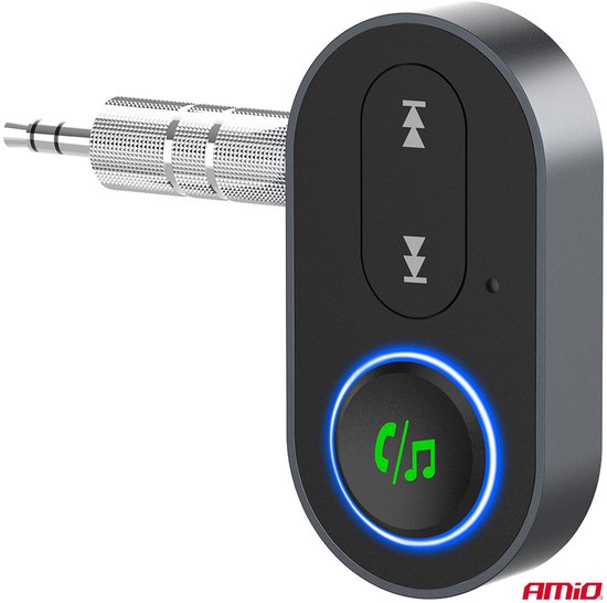 AMiO Draadloze Mini Audio Bluetooth Receiver Ontvanger – 3.5mm AUX Jack Muziekstreaming Handsfree