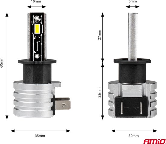 AMiO LED Koplampen H-mini-serie H3 Dimlichten Wit