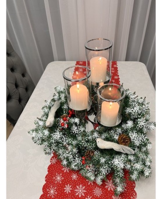 Ruhhy Besneeuwde Kerstkrans - 45 cm - Sfeervolle Deur- en Wanddecoratie