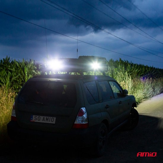 AMiO Krachtige Werklamp AWL02 6 LED FLAT 9-60V Verstraler Spot Robuust Offroad