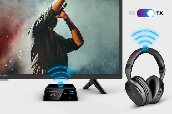Krüger&Matz KM0352 - 2-in-1 Bluetooth BT-1 audio ontvanger en zender (Apt-X, NFC)
