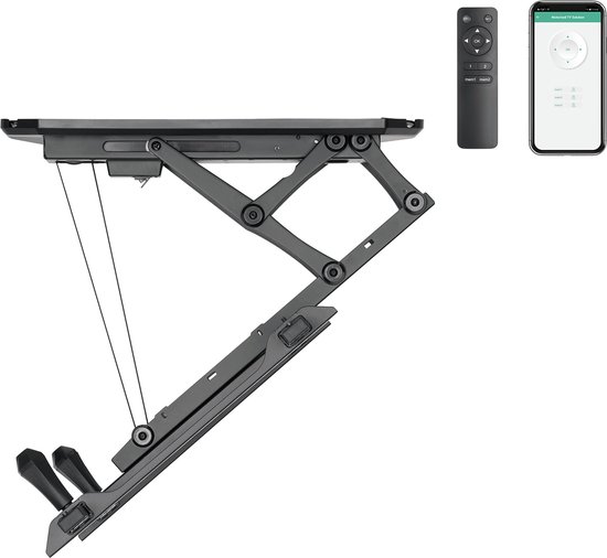 Maclean - Elektrische TV-beugel voor schuine wanden 32"-70" 35kg - VESA 600x400 - Afstandsbediening