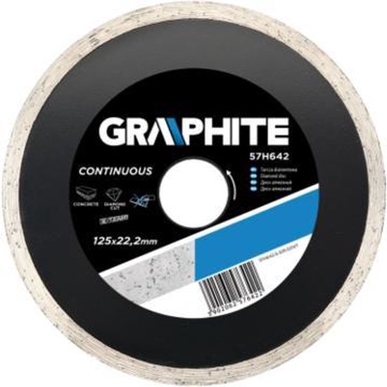 Graphite 57H644 Diamantschijf 180x22x6,0x2,5mm, Continuous, MPA EN13236