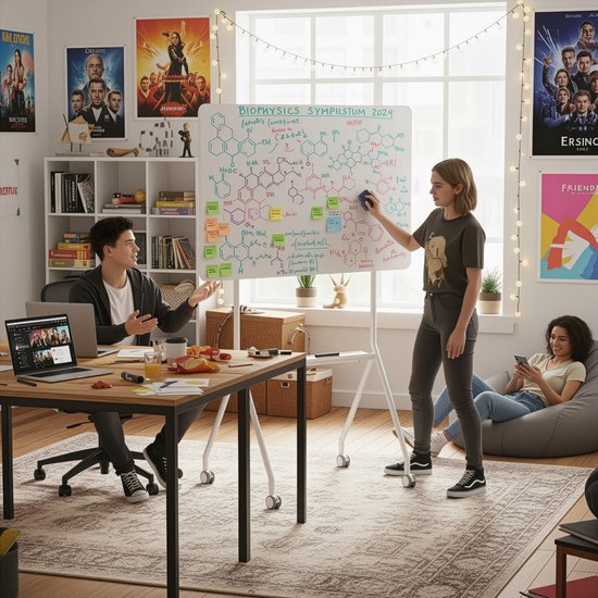 Ergo Office ER-306 - Whiteboard - verrijdbaar droog uitwisbaar - enkelzijdig - 119x79 cm