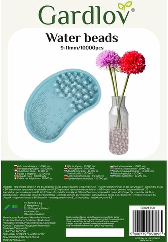 Gardlov Waterparels - 10000x stuks - transparant - hydrogelballen - bruiloft decoratie - 48 gram