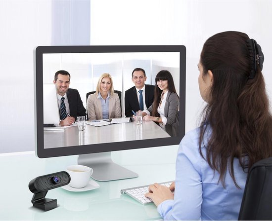 USB-webcam met microfoon en bevestigingsclip Full HD 1080P computercamera PC thuiskantoor 25 fps 1,7 m kabel NanoRS RS680