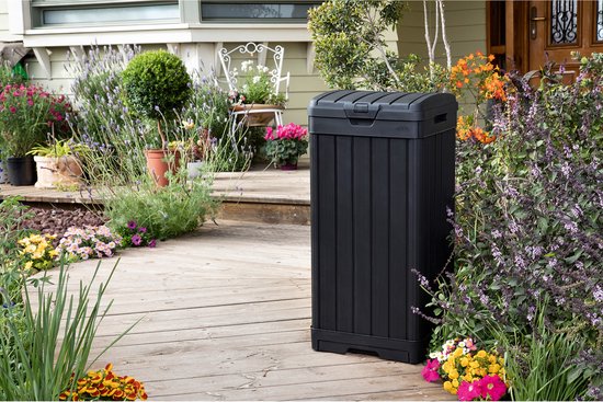 Keter Baltimore - Prullenbak 125 liter - Hoogte: 87,4 cm - Zwart