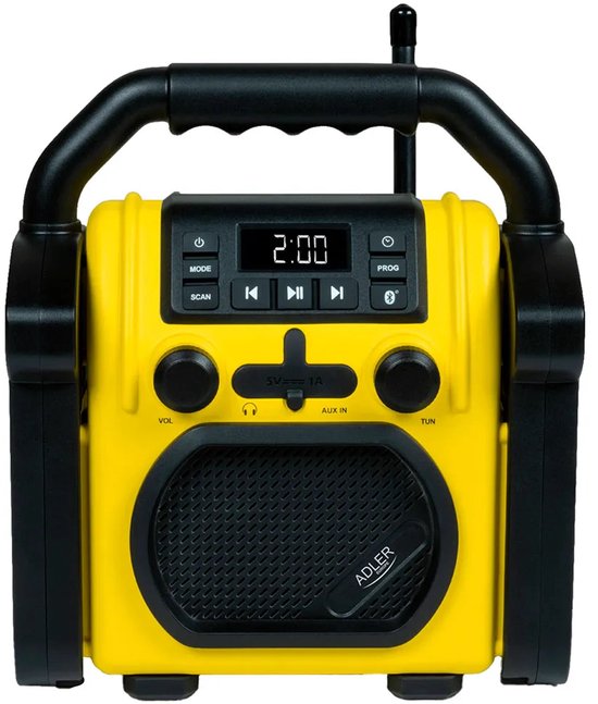 Adler Ad 1911- Digitale Radio - bouwradio - Bluetooth 5.1 - IPX 54 - vermogen 10 W -Geel
