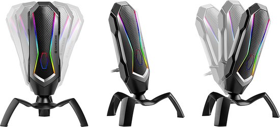 Tracer RGB spider gaming en content creatie microfoon - Geschikt voor streaming podcast en Youtube video - 360 graden rotatie- Fast touch mute - Bedraad type C