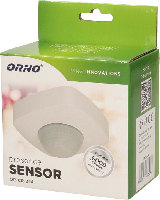 PIR Bewegingsmelder - Triple Sensor - 360 ° Detectie - Plafondbevestiging - 20 Meter bereik - Wit - IP20