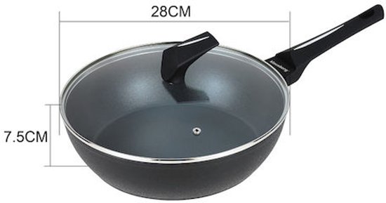 Klausberg KB7692 Koekenpan met Deksel - 28 cm - Marmer Anti-Aanbaklaag - Geschikt voor Alle Kooktoestellen (Gas, Inductie, Keramisch, Elektrisch)