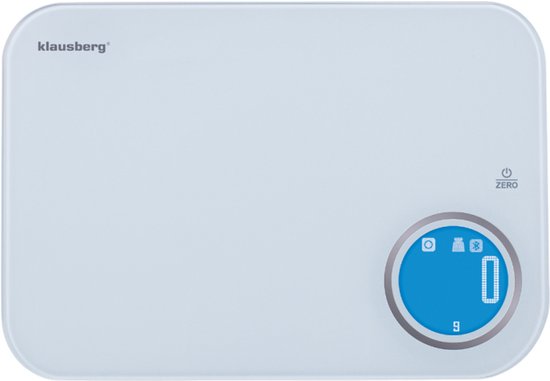 Klausberg KB-7938 Slimme Keukenweegschaal – Bluetooth, App Analyse, 5kg – Tempered Glass – Calorie & Macro Meter