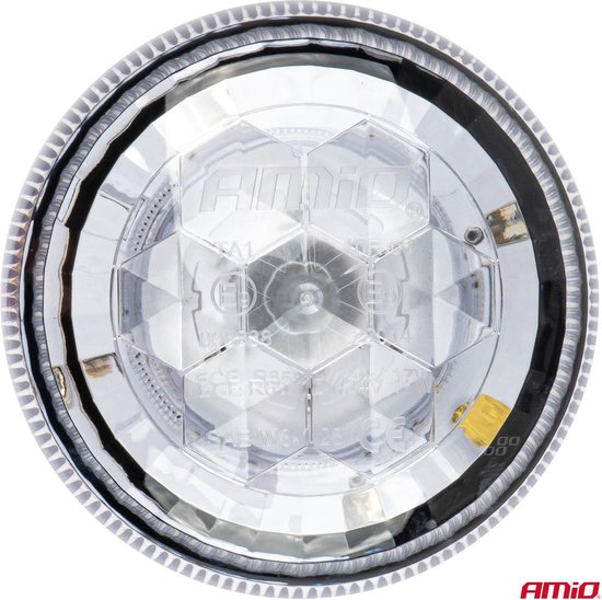 AMiO Stroboscoop Zwaailicht Waarschuwingslamp W25sb Enkele Bout R65 R10 24LED 12/24V IP66 Oranje