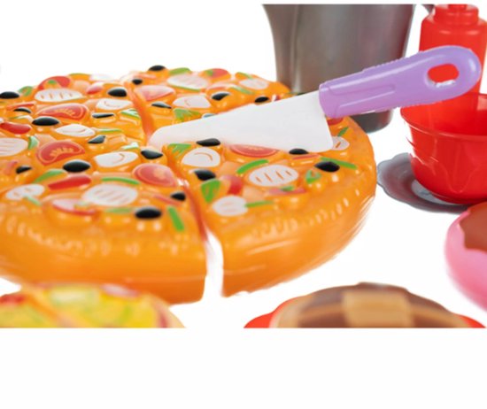 Ruhhy fastfood speelgoedset 42-delig – pizza, friet, hamburger en kookaccessoires voor kinderen
