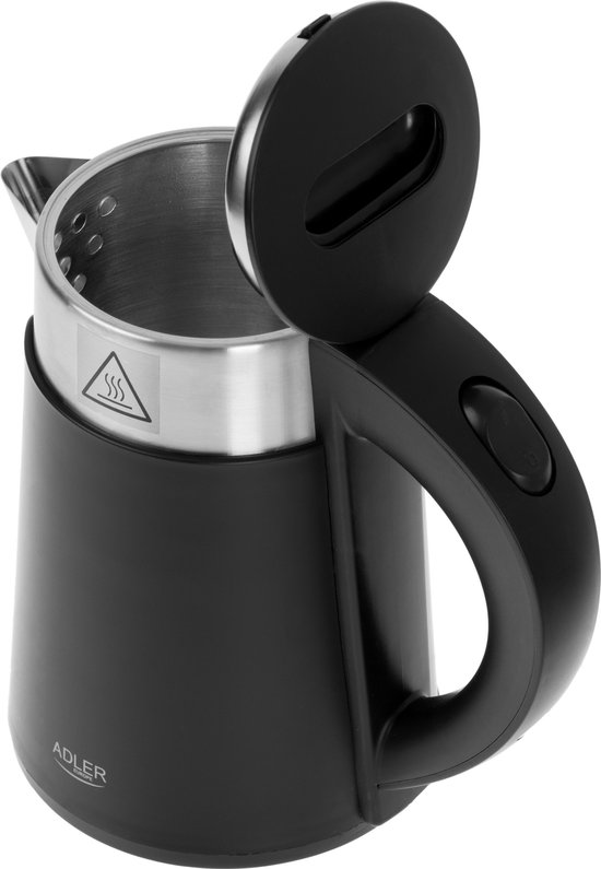 Adler AD 1372 - Zwarte elektrische waterkoker - klein formaat - 0.6 liter