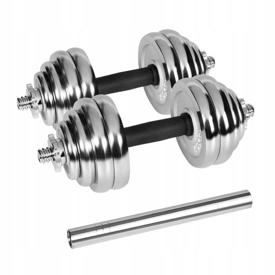 Rebel Dumbbellset 30kg Verstelbaar met Chrome Handvatten in koffer
