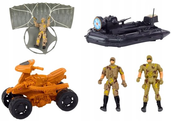 Grote Speelgoed Militaireset: Helikopter, Tank, Laars & Soldaat